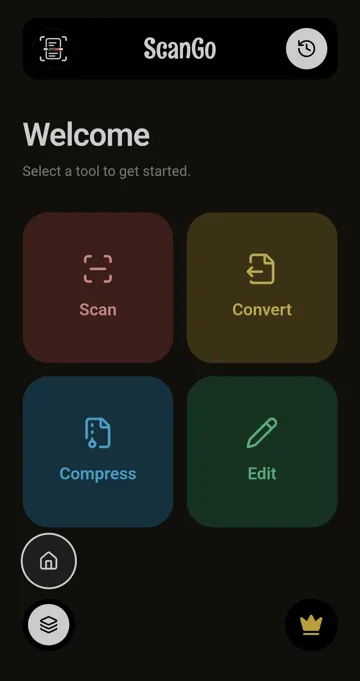 ScanGo app screen 1